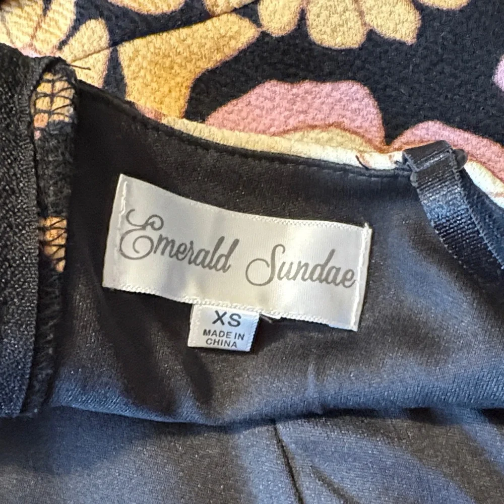 Emerald Sundae Black Floral Jumpsuit with Yellow & Pink Flowers - Picture 8 of 8